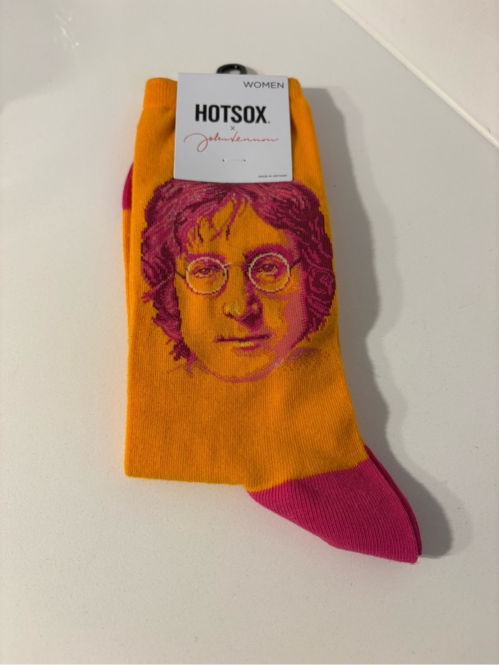 NWT Hot Sox x John Lennon Yellow Graphic Crew Socks Women’s | Beatles